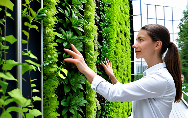 Inspecting Vertical Garden Safety**
"A landscape architect, fully clothed in professional attire, carefully inspecting the support structure of a lush vertical garden on a sunny patio. She is using a level and checklist. In the background is a modern building with large windows. Perfect anatomy, correct proportions, natural pose, well-formed hands, proper finger count, natural body proportions. Safe for work, appropriate content, fully clothed, professional, family-friendly."
**