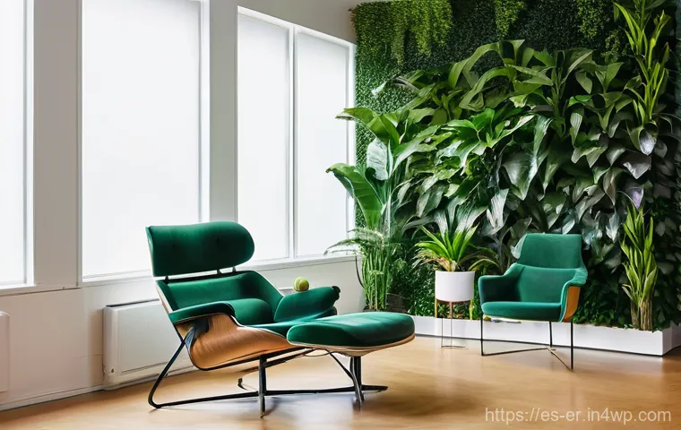리빙월을 위한 직관적인 레이아웃 설계 - **Prompt:** A close-up, medium shot of a dense and thriving vertical garden (green wall) on an outdo...