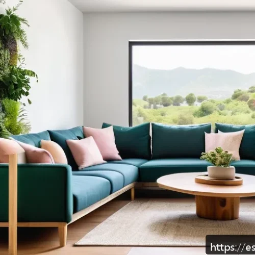 Home 17 리빙월과 성격에 따른 디자인 선택 - A vibrant vertical garden wall inside a modern Spanish living room, featuring a harmonious blend of ...